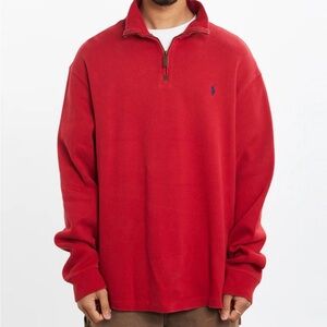 Ralph Lauren Red Quarter-Zip Sweater size L
